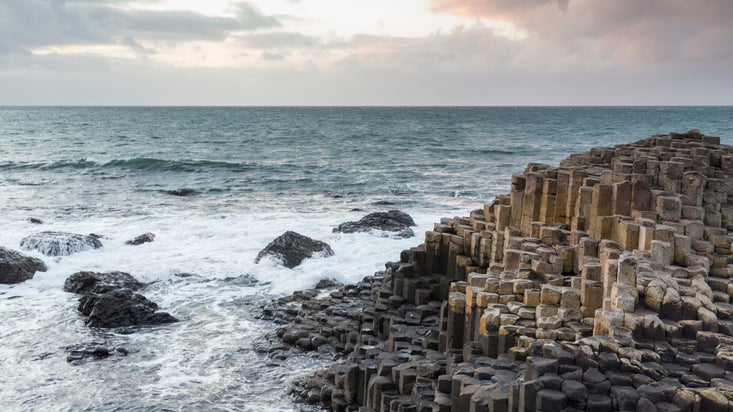Rough seas breaking on the Giant's Causeway